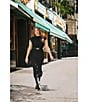 Vince Camuto Plus Size Knit Boat Neck Cap Sleeve Midi Sheath Dress, Color:Rich Black - Image 4