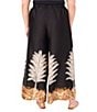 Vince Camuto Plus Size Leaf Printed Wide Leg Coordinating Pants, Color:Rich Black - Image 2