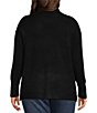 Color:Rich Black - Image 2 - Plus Size Long Sleeve Turtleneck Sweater