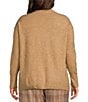 Color:Latte Heather - Image 2 - Plus Size Long Sleeve Turtleneck Sweater