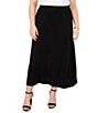 Color:Rich Black - Image 1 - Plus Size Mid Rise Maxi Skirt