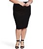 Color:Rich Black - Image 1 - Plus Size Midi Tube Skirt