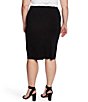 Color:Rich Black - Image 2 - Plus Size Midi Tube Skirt