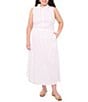 Vince Camuto Plus Size Point Collar Sleeveless Button Down Blouse, Color:Ultra White - Image 3