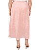 Color:Pink Orchid - Image 2 - Plus Size Raining Dots Print High-Low Hem Faux Wrap Woven Yoryu Midi Skirt