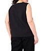 Vince Camuto Plus Size Round Neck Sleeveless Sweater Vest, Color:Rich Black - Image 2
