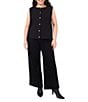 Vince Camuto Plus Size Round Neck Sleeveless Sweater Vest, Color:Rich Black - Image 3