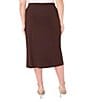 Vince Camuto Plus Size Ruched Pencil Midi Skirt, Color:Chocolate - Image 2