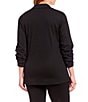 Color:Rich Black - Image 2 - Plus Size Ruched Sleeve Blazer