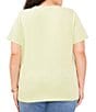 Color:Foam Green - Image 2 - Plus Size Short Sleeve Crew Neck Solid Knit Tee Shirt
