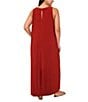 Vince Camuto Plus Size Sleeveless Crew Neck Keyhole Back Knit Maxi Dress, Color:Chili - Image 2