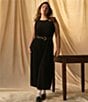 Vince Camuto Plus Size Sleeveless Crew Neck Keyhole Back Knit Maxi Dress, Color:Rich Black - Image 5