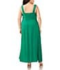 Color:Mint Julep - Image 2 - Plus Size Square Neck Sleeveless Empire Waist Maxi Dress