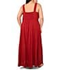 Vince Camuto Plus Size Square Neck Sleeveless Empire Waist Maxi Dress, Color:Chili - Image 2