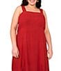 Vince Camuto Plus Size Square Neck Sleeveless Empire Waist Maxi Dress, Color:Chili - Image 3