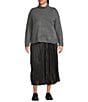 Vince Camuto Plus Size Turtleneck Long Sleeve Twofer Slip Maxi Dress, Color:Salt N Pepper - Image 1