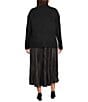Vince Camuto Plus Size Turtleneck Long Sleeve Twofer Slip Maxi Dress, Color:Rich Black - Image 2