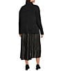 Vince Camuto Plus Size Turtleneck Long Sleeve Twofer Slip Maxi Dress, Color:Rich Black - Image 4