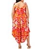 Color:Radiant Orange - Image 2 - Plus Size V Neck Sleeveless Jumpsuit