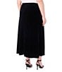 Vince Camuto Plus Size Velvet Midi Pull On Skirt, Color:Rich Black - Image 2