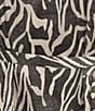Vince Camuto Plus Size Wild Zebra Print Satin Yoryu V-Neck 3/4 Sleeve Belted A-Line Midi Dress, Color:Rich Black - Image 3