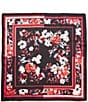 Vince Camuto Posy Border Square Scarf, Color:Black Red - Image 2