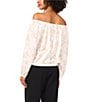 Vince Camuto Printed Off-The-Shoulder Long Sleeve Tie Front Blouse, Color:Oyster Grey - Image 5