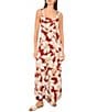 Vince Camuto Printed Square Neck Sleeveless Shift Maxi Dress, Color:Chili - Image 1