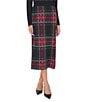 Vince Camuto Pull-On Plaid Knit Midi Skirt - Image 1
