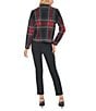 Vince Camuto Pullover Plaid Knit Mock Neck Sweater - Image 4
