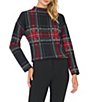 Vince Camuto Pullover Plaid Knit Mock Neck Sweater - Image 1