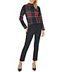 Vince Camuto Pullover Plaid Knit Mock Neck Sweater - Image 3