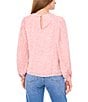 Color:Pink Orchid - Image 6 - Raining Dots Print Crew Neck Long Blouson Sleeve Smocked Shoulder Woven Yoryu Top