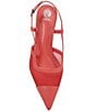 Color:Peach Pop - Image 6 - Renira Leather and Mesh Slingback Kitten Heel Pumps