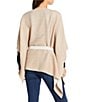 Vince Camuto Reversible Pleated Belt Wrap Topper, Color:Oat - Image 4