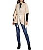 Vince Camuto Reversible Pleated Belt Wrap Topper, Color:Oat - Image 6