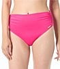 Vince Camuto Sanremo Solids Convertible High Waisted Bikini Swim Bottom, Color:Vivid Pink - Image 1