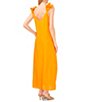 Color:Sunset Orange - Image 2 - Ruffle Strap Sleeveless V-Neck Maxi Sundress