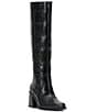 Vince Camuto Sangeti Leather Square Toe Block Heel Tall Boots - Image 1