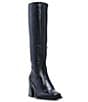 Color:Black Leather - Image 1 - Sangeti Leather Wide Calf Tall Boot