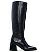 Color:Black Leather - Image 2 - Sangeti Leather Wide Calf Tall Boot