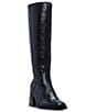 Color:Black Tumbled - Image 1 - Sangeti Tumbled Leather Square Toe Tall Boots