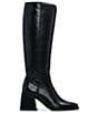 Color:Black Tumbled - Image 2 - Sangeti Tumbled Leather Square Toe Tall Boots