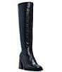 Color:Black Tumbled - Image 1 - Sangeti Tumbled Leather Tall Wide Calf Boots