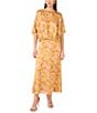 Vince Camuto Satin Floral Pull-On Midi Skirt, Color:Crushed Orange - Image 3
