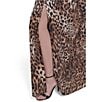 Vince Camuto Satin Leopard Print Drape Neck Sleeveless Maxi Dress, Color:Brown - Image 4