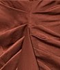 Color:Brown - Image 3 - Satin Tuck Waist Ruffle Skirt Midi Dress