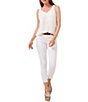 Color:New Ivory - Image 3 - Rumpled Scrunch Strap V-Neck Sleeveless Tank Top