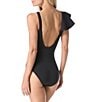 Vince Camuto Scuba V-Neck One-Ruffle Shoulder Full Coverage One-Piece Swimsuit - Image 2