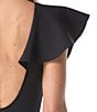 Vince Camuto Scuba V-Neck One-Ruffle Shoulder Full Coverage One-Piece Swimsuit - Image 3